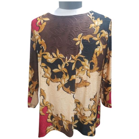 JM Collection Top 3/4 Sleeve Crew Neck Size XXL - Picture 1 of 8